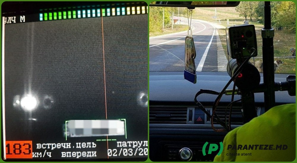 Pericol public în trafic. Un șofer surprins de radar în timp ce circula cu 183 Km/h pe traseul Chișinău-Bălți